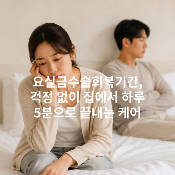 요실금수술회복기간, 걱정 없이 집에서 하루 5분으로 끝내는 케어