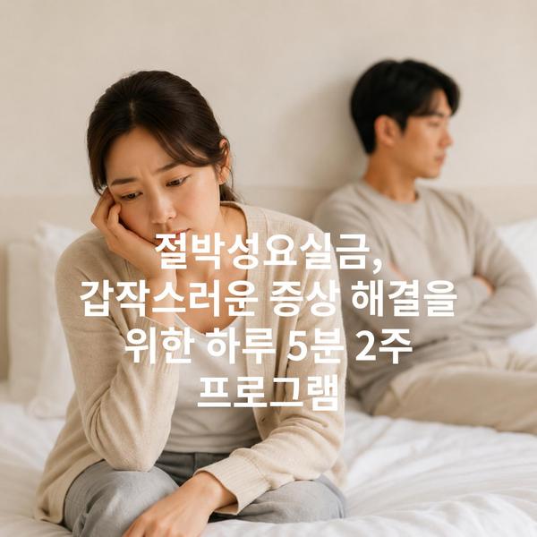 절박성요실금, 갑작스러운 증상 해결을 위한 하루 5분 2주 프로그램